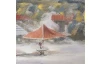 Ručně malovaný obraz Romantika 150x50 cm, výrazná struktura