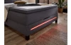 Postel boxspring s osvětlením Jefferson 140x200 cm, antracitová látka