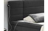 Postel boxspring s osvětlením Jefferson 140x200 cm, antracitová látka