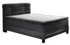 Postel boxspring s osvětlením Jefferson 140x200 cm, antracitová látka