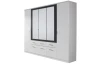 Šatní skříň Burano, 225 cm, bílá/šedá
